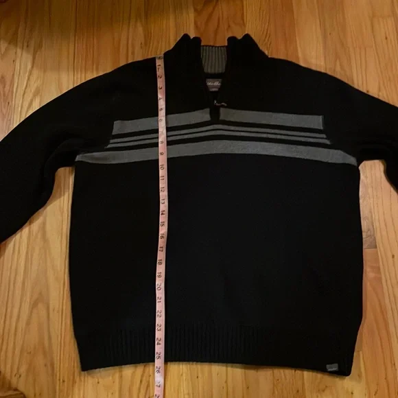 Eddie Bauer Navy Blue/Grey Zip-Up Sweater, Men’s L - Picture 6 of 6